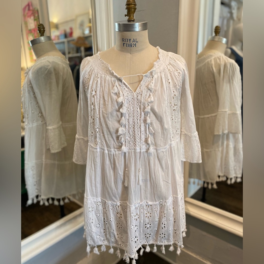 Me 2 Magic Anthropologie white boho dress size XL